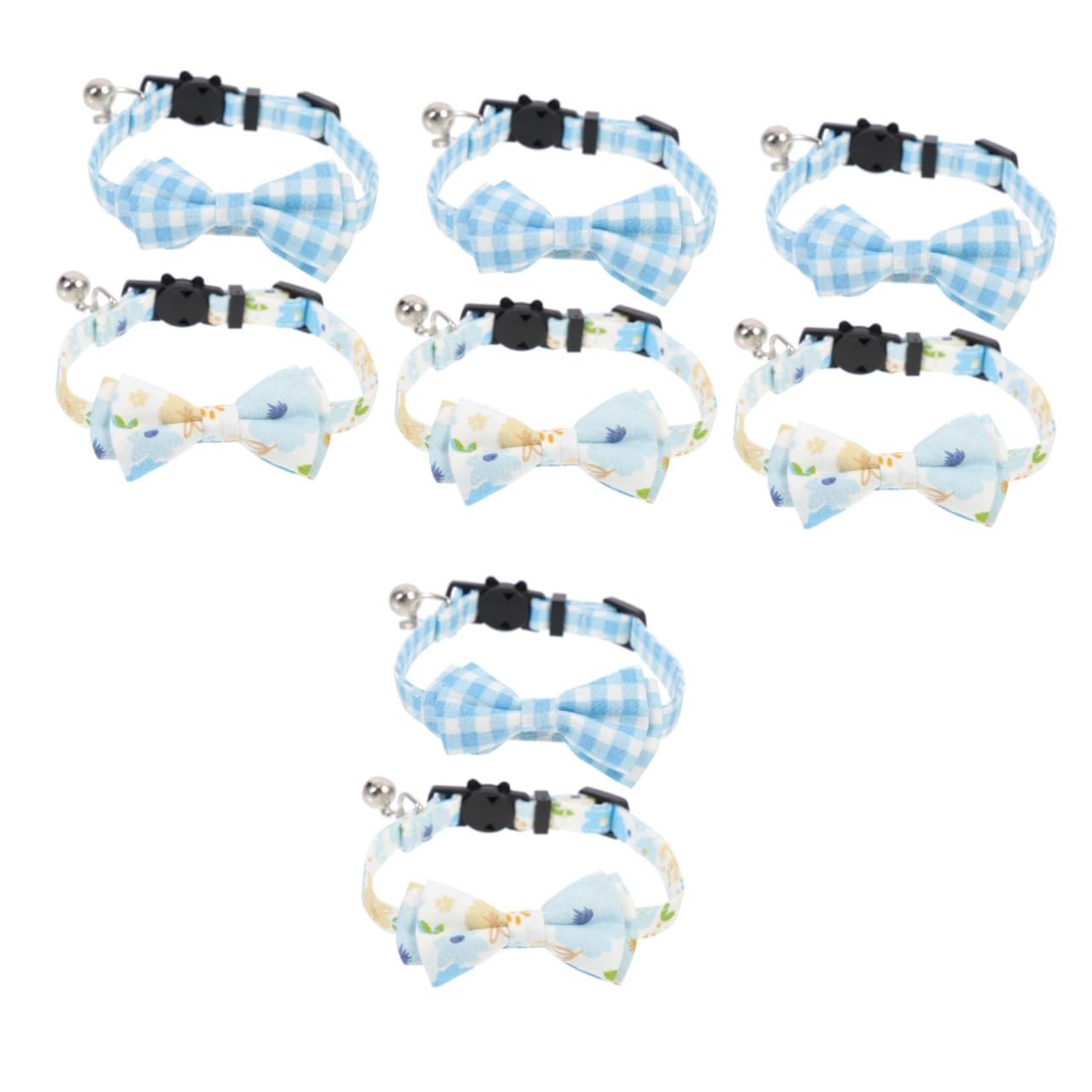 Toddmomy 8pièces Collier pour Chat Décoratif avec Clochettes pour Et Chiens Aux Éraflures pour Sorties Plein Air Motif Floral Carreaux