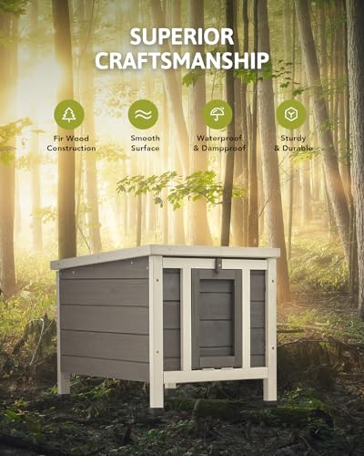 Co-Z RHC-5142-WH Outdoor Cat House Weatherproof Rabbit Hutch Hideout Indoor Bunny Cage thumb #3