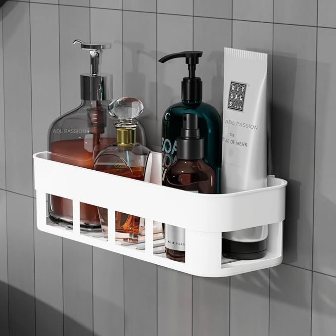 Bathroom Organiser, Self Adhesive Bathroom Shelf for Wall, Washroom Organizer, Bathroom Rack Stand Without Drilling (1 Pcs),Plastic-image-32