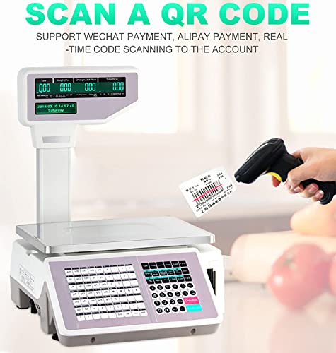 Báscula digital con impresora, doble pantalla 30kg miniatura 2