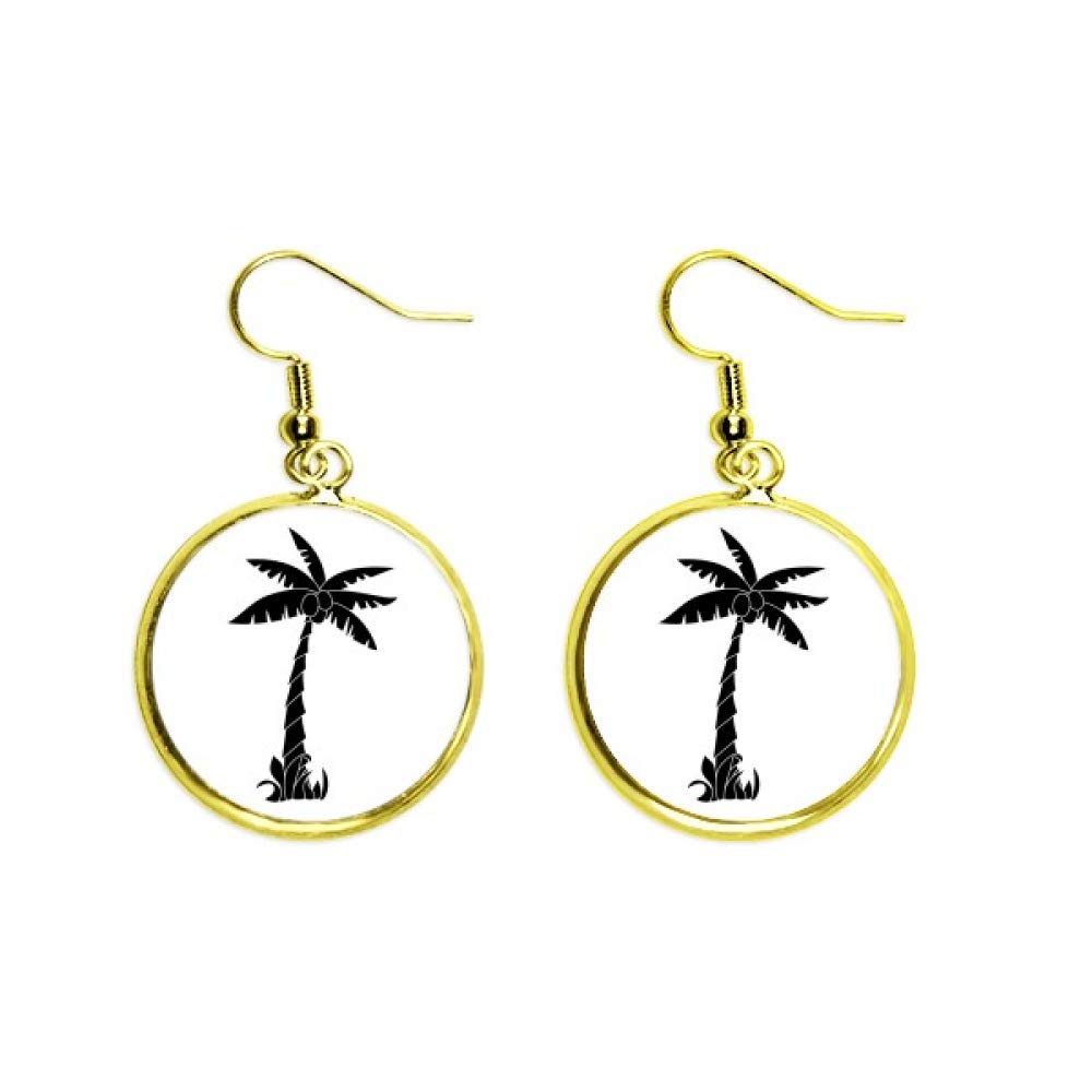 Pendientes de coco negro colgantes de gota dorada estilo boho 2