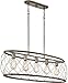 Quoizel RDY538CS Dury Cage Island Chandelier, 5-Light, 300 Watts, Century Silver Leaf (11" H x 38" W)