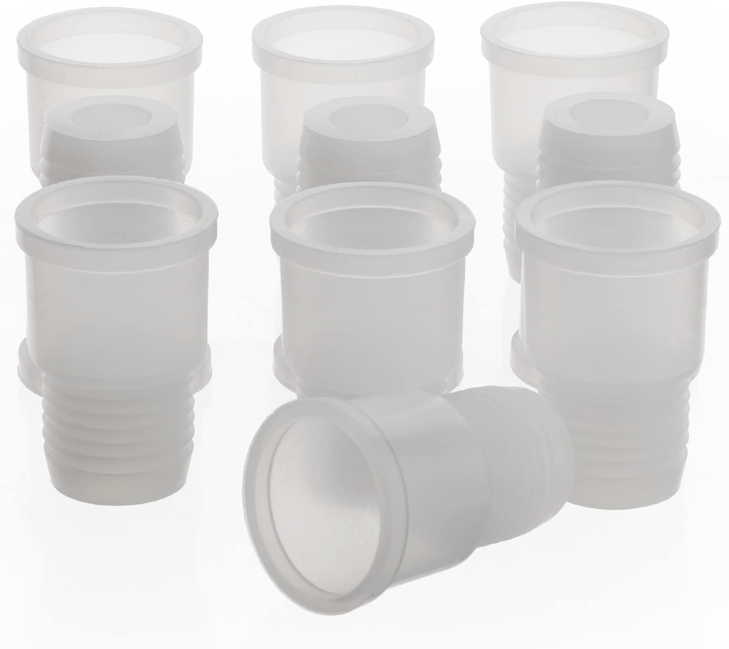 Silicone Stopper with Thread, 19# Natural Silicone Septum Stopper Fit for 19/22 Outer Joint Lab Glassware, Sleeve Type, Pack of 10