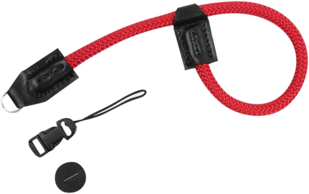 Foto&Tech Climbing Rope Camera Wrist Strap Quick Release US Made Compatible with Fuji X-T3 X-T20 X-T2 X-Pro2 Sony A6600 A6500 A6400 RX100VII Leica D-Lux 7 Ricoh GR III Canon G9 X Mark II (34cm, Red)