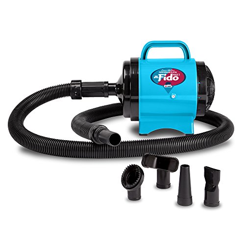 Image of B-Air BA-FM-1-T Fido Max 1 Dog Dryer Premier Grooming Collection with 6-Foot Hose and 4 Grooming Nozzles, Turquoise
