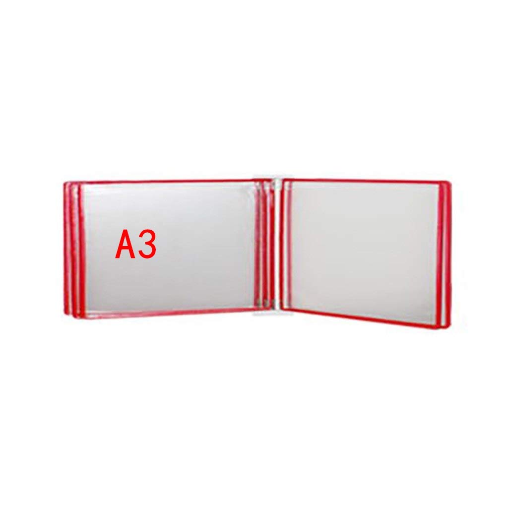 OLSKFUH Wall Mount Reference Display System, Hanging Wall File Organizer,Document Display Holders A3 With 5 Panels And 10 Pockets 45 * 32 4.5Cm,Folders,K