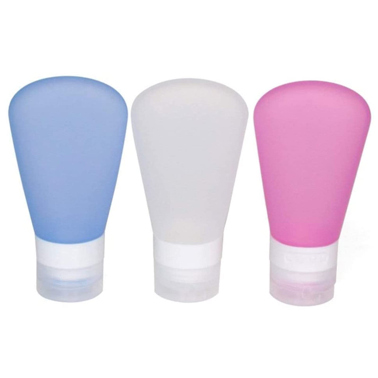TKTTBD Silicone Travel Bottles, 3pcs Portable Travel Bottles Set Leak Proof Refillable Squeeze Containers for Liquid Shampoos Soap, Multicolor (37ml)