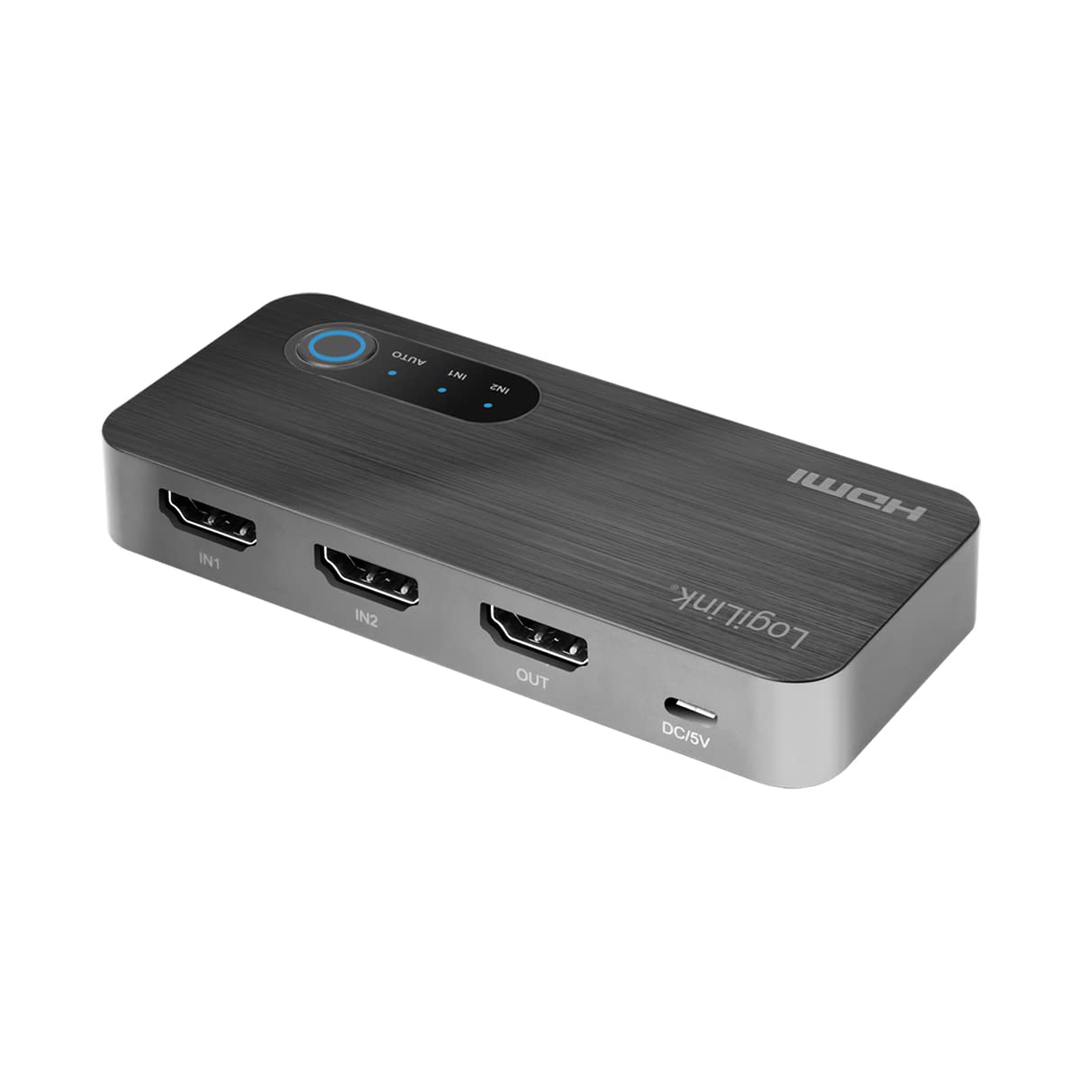 LogiLink HD0058 - Przełącznik HDMI 2x1 (2 źródła i 1 x wyjście), 8K/60 Hz, HDCP, HDR, VRR, CEC