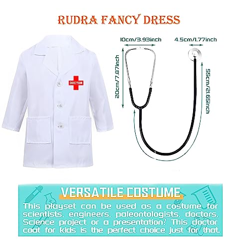 Image of doctor coat for kids | nurse costumes for girls fancy dress competition for age group 3 to 12 yrs