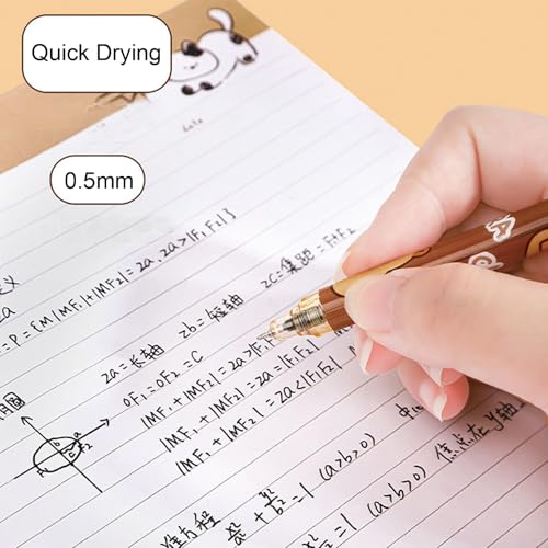 MOZXIRZ 6 bolígrafos retráctiles de gel negro 0.5 mm miniatura 5