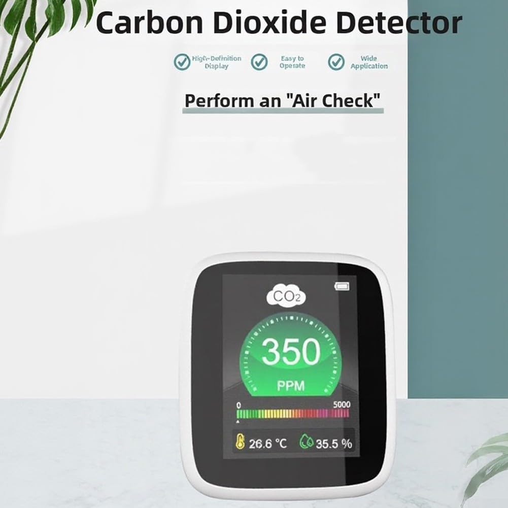 Detector portátil de calidad del aire con tecnología avanzada Ndir para medir los niveles de temperatura y humedad con alarma audible para una gestión saludable del entorno interior