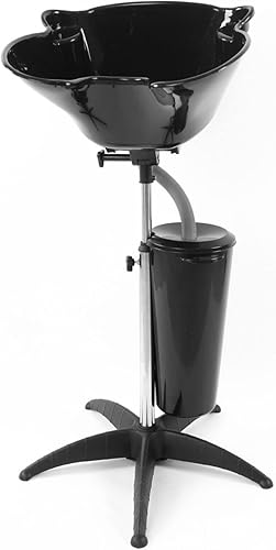 Miniatura 7 de Lavabo de champú portátil para sala de estar lavabo de salón de belleza lavabo de pelo ajustable en altura con tubo de drenaje para salón de belleza