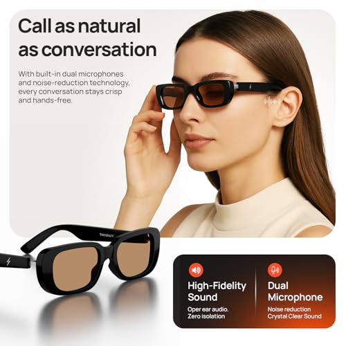 Image of Fire-Boltt Fire-Lens Crux Smart Glasses, Bluetooth Calling & Open-Ear Bluetooth Sunglasses with HD Sound & Smart Audio Touch Controls Voice Assistant (Siri /Alexa /Google), Fast Charging for Men & Women