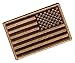 American Flag Embroidered Patch Reverse Tan Brown w/ VELCRO Brand Fastener
