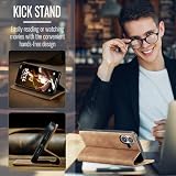 Sojlecyu Portfel Etui do iPhone 16 Case, Skórzane PU z Klapką, Pełna Ochrona Przegródki na Karty Stojak Magnetyczna Kieszeń do iPhone 16, Brązowe