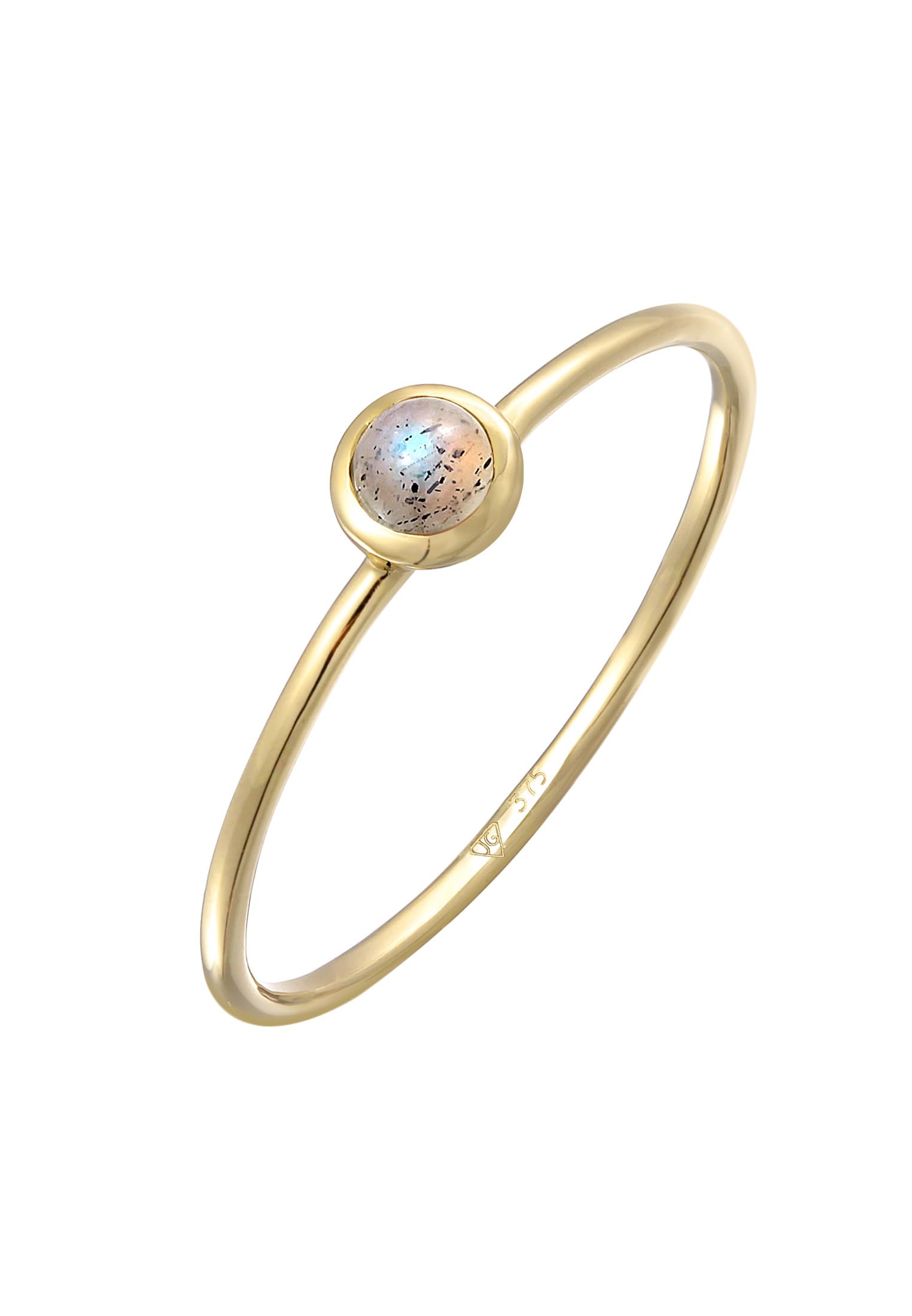 Elli Ring Damen Solitär Schlicht mit Labradorit 375 Gelbgold