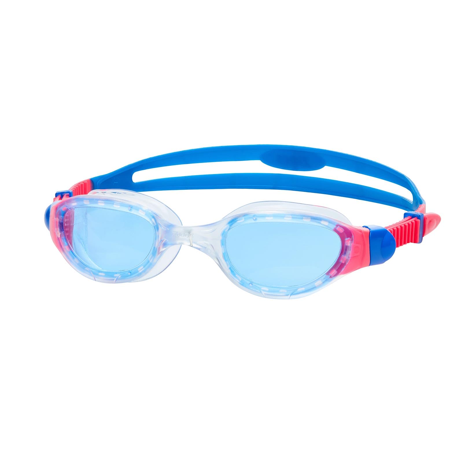 Zoggs Junior Phantom 2.0 Swimming Goggles Soft Silicone Anti Fog UV Protection Quick Adjustable Leak Proof Comfortable Soft Silicone 6-14 Years Clear/Blue - Tinted Blue Lenses