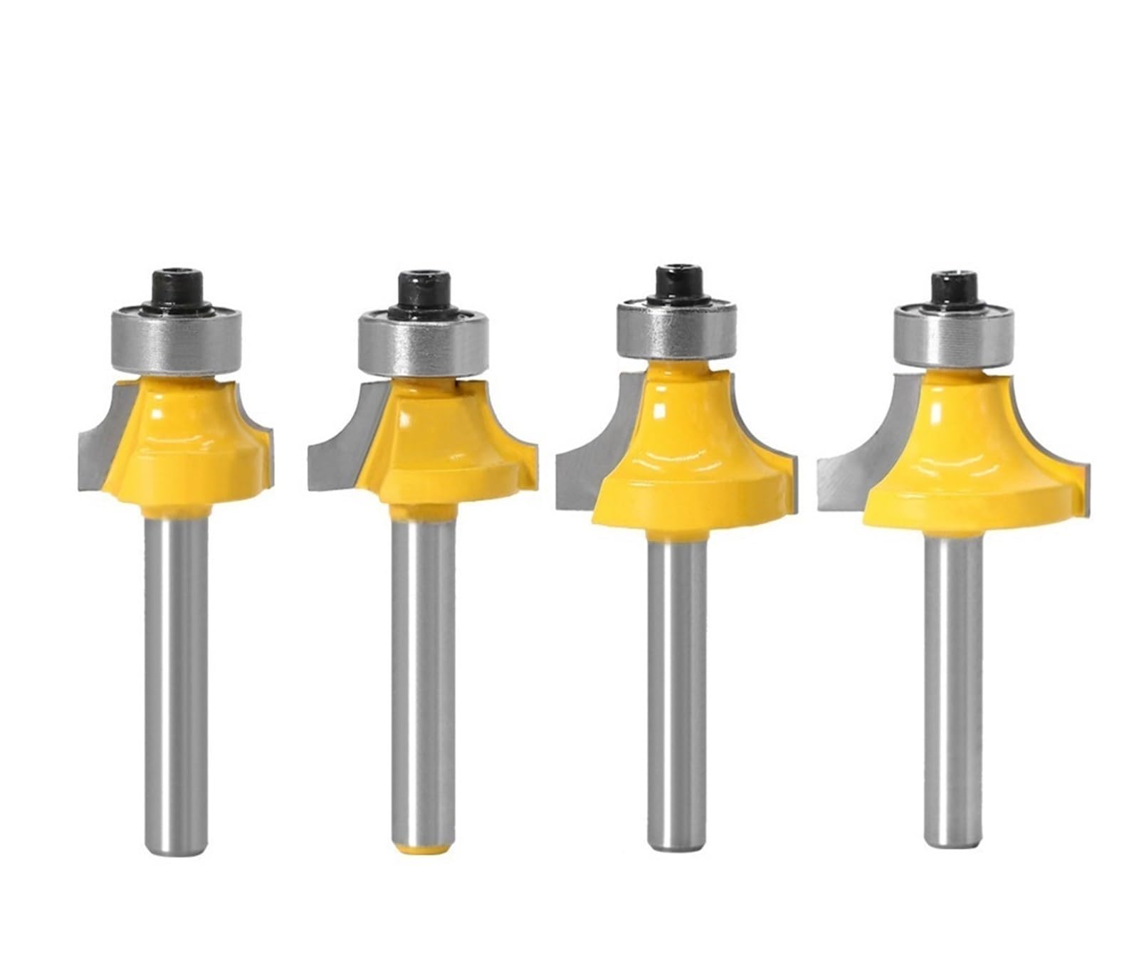 1 pieza de broca de enrutador redonda de esquina de vástago de 6mm con fresa de rodamiento for carpintería de madera de carburo de tungsteno(4PCS 6mm)