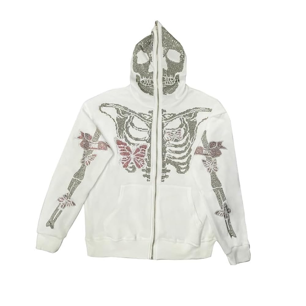 Sweat à Capuche Y2K Pour Femme - Coupe Oversize, Col En V, Style Grunge Emo, Streetwear Tendance