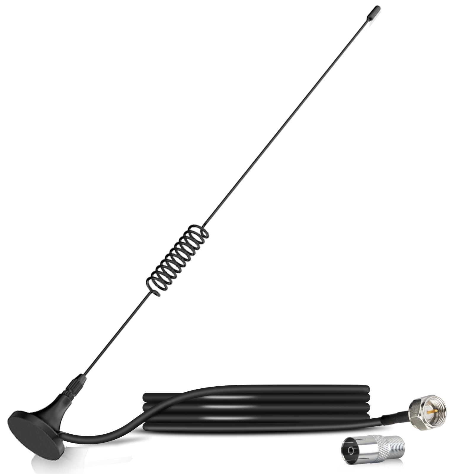 Bingfu Antenna Radio DAB FM Telescopico Interno Ricambio Cavo 2 m | Base Magnetica, per Sintonizzatore Tuner HiFi, Amplificatore Digitradio, Home Theatre, Ricevitore Stereo Digitale DAB + Casa