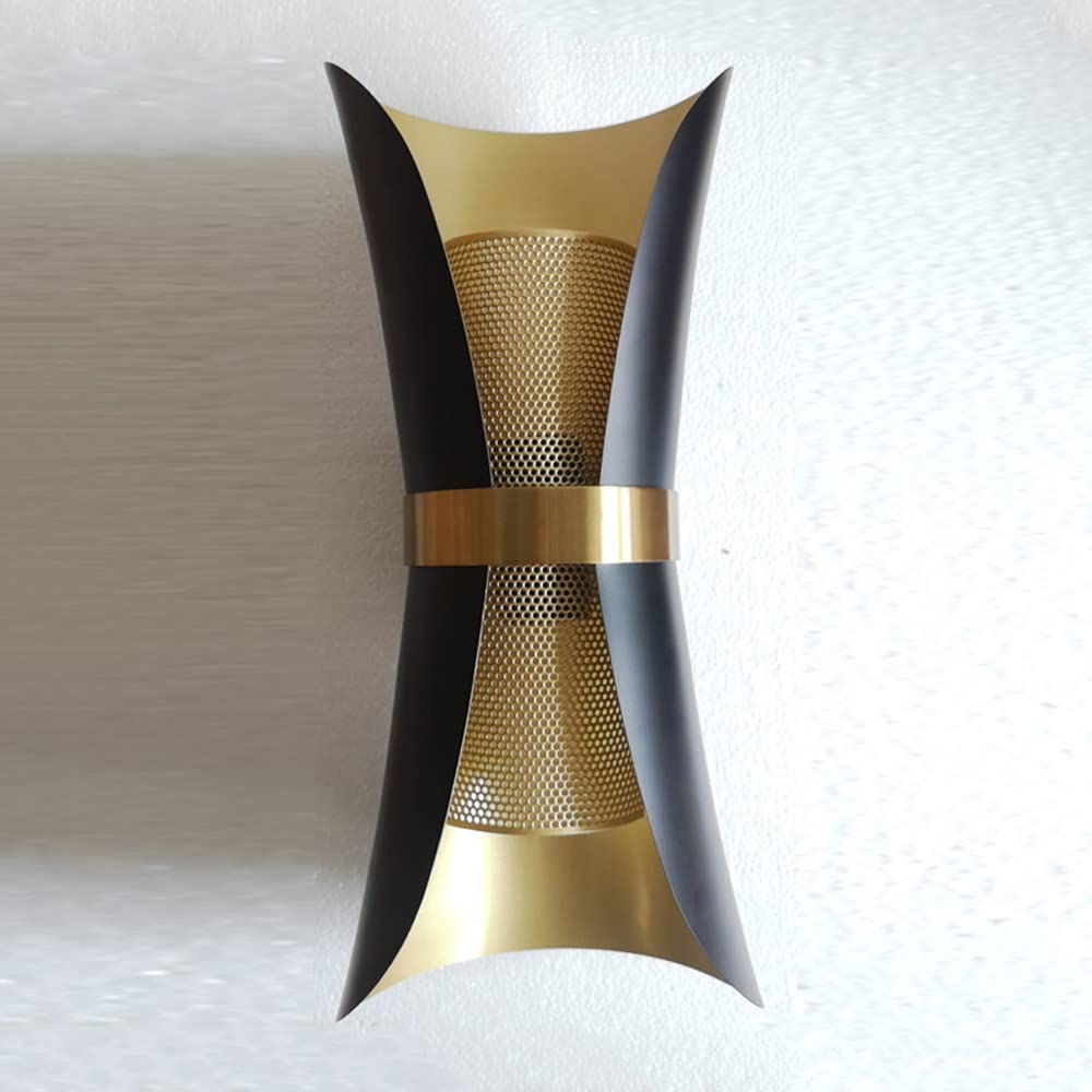 SXECAEPS Modern Wall Sconce Light Fixture Up Down Lamp, Industrial Lighting with Mesh Shade Indoor Sconces Lamps for Living Room Bedroom Bedside Hallway Corridor