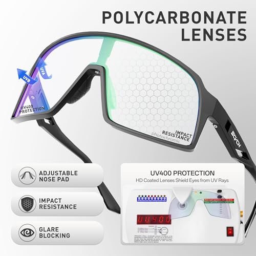 SCVCN Photochromic Cycling Glasses Men Women Mountain Bike Glasses Clear MTB Sports Sunglasses TR90 Biking Goggles Transition Bicycle Glasses Triathlon Running UV Protection — view 4
