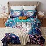 GEDAEUBA Couette 200x200 4 Saisons Fleurs de Cerisier Japonais, Duvet...
