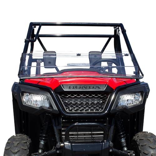 Image of Honda Pioneer 500 / 520 Windshield - Full Folding - Lexan MR10 | SCRATCH RESISTANT | Made in the USA! | Easy on and off w / Scratch Resistant Hard Coat