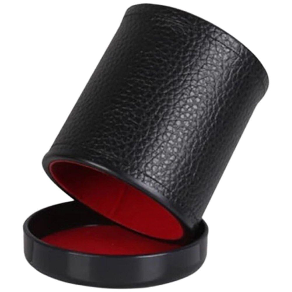 Fopytu Pu Leather Dice Cups Green Red Flannel Lining Dice Cup Dice Cup Leatherett Board Games for Bar Ktv Entertainment Supplies