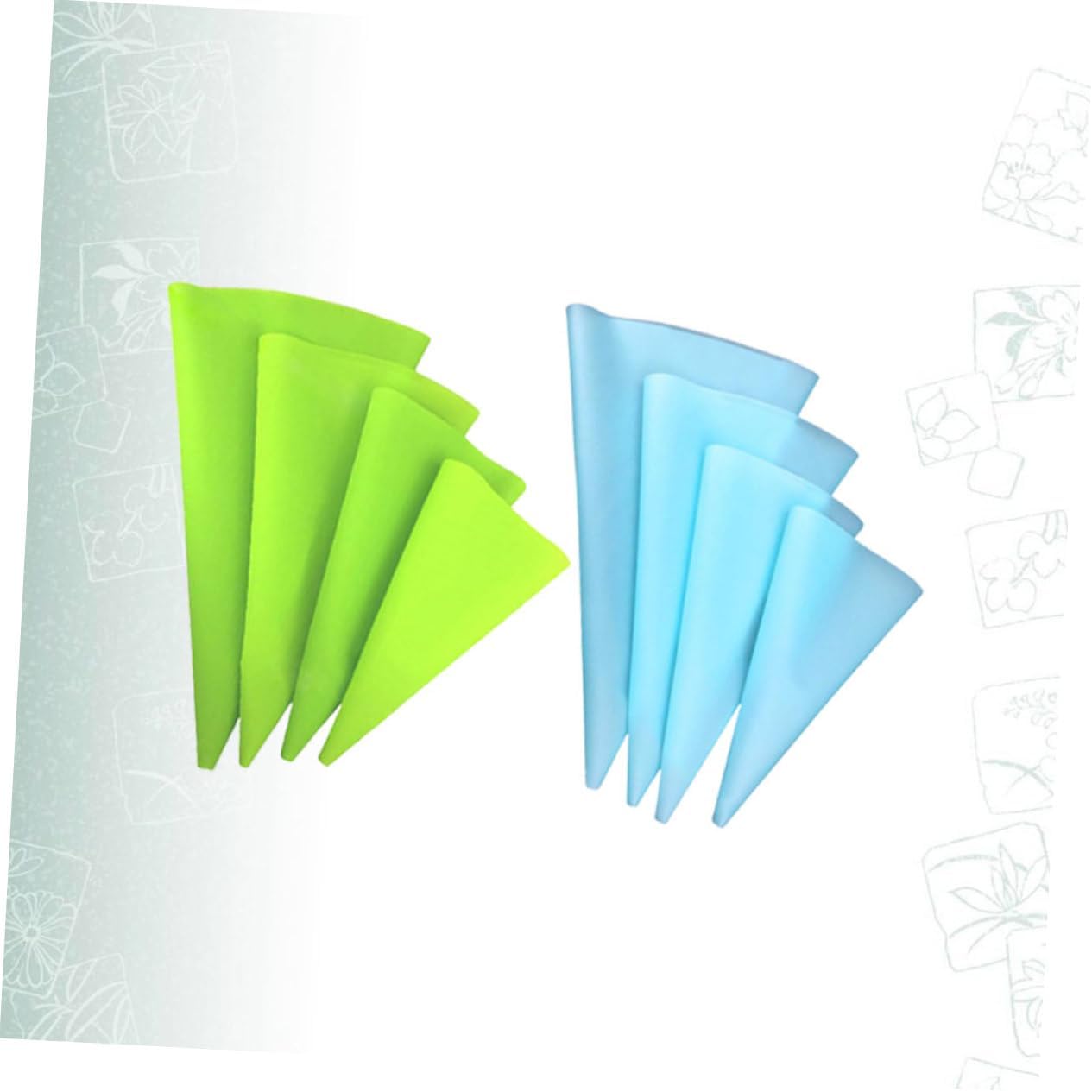 8pcs Silicone Piping Bags Set with Textured Grip for Decorating