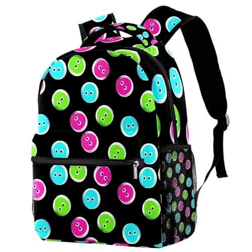 Sac à dos d'école filles et garçons avec boutons colorés tendance