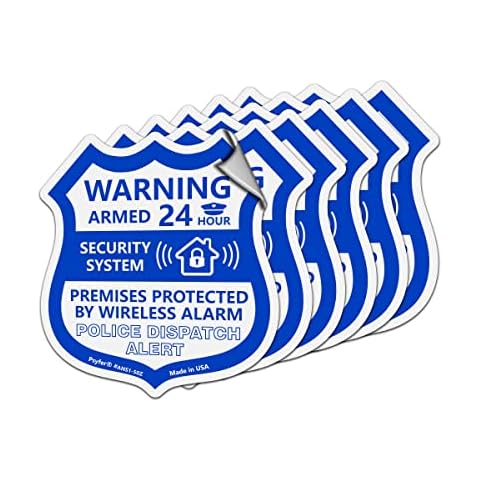Psyfer® (Fade-Free) 6 Pack - Small Alarm Security Outdoor UV Window Stickers [Made in USA] Cover