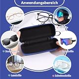 SMYJDMM Etui na okulary, 4 sztuki, materiał dżinsowy, twarde etui na okulary przeciwsłoneczne, etui z karabińczykiem i 4 ściereczkami do czyszczenia, do okularów sportowych, rowerowych, do czytania