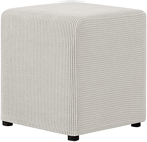 Housse de Pouf Lavable, Housse de Protection pour Repose-Pieds Carré Extensible, Couverture de Tabouret de Canapé Élastique, pour Salon Chambre (Color : C, Size : 40X35CM)