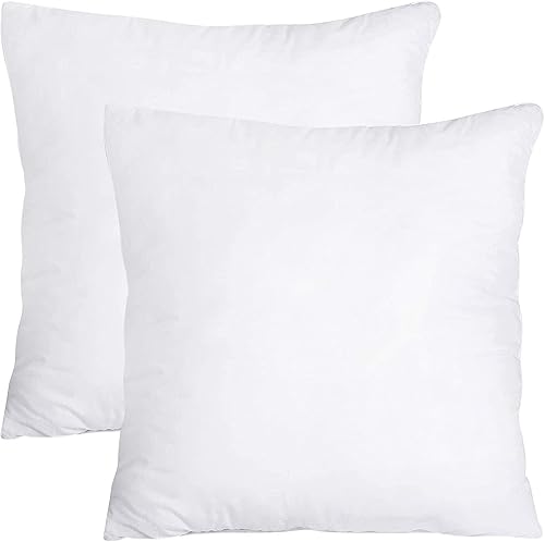 Wabtum Juego de 2 rellenos de almohada de 20 x 20 pulgadas (juego de 2, color blanco) para decoración de Halloween, 100% algodón, relleno suave,