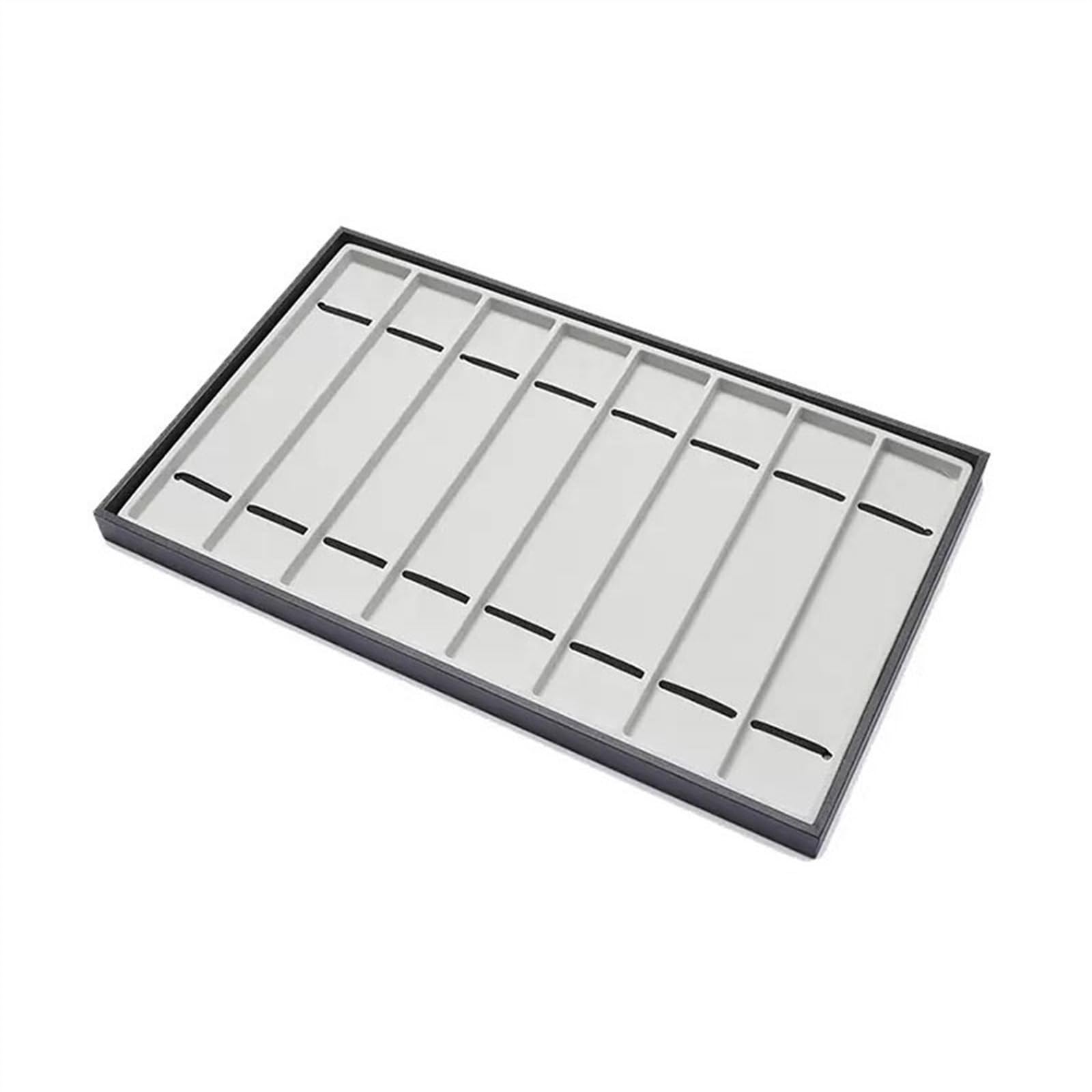 Plateau d'affichage de montres magasin à 8 grilles en cuir PU noir
