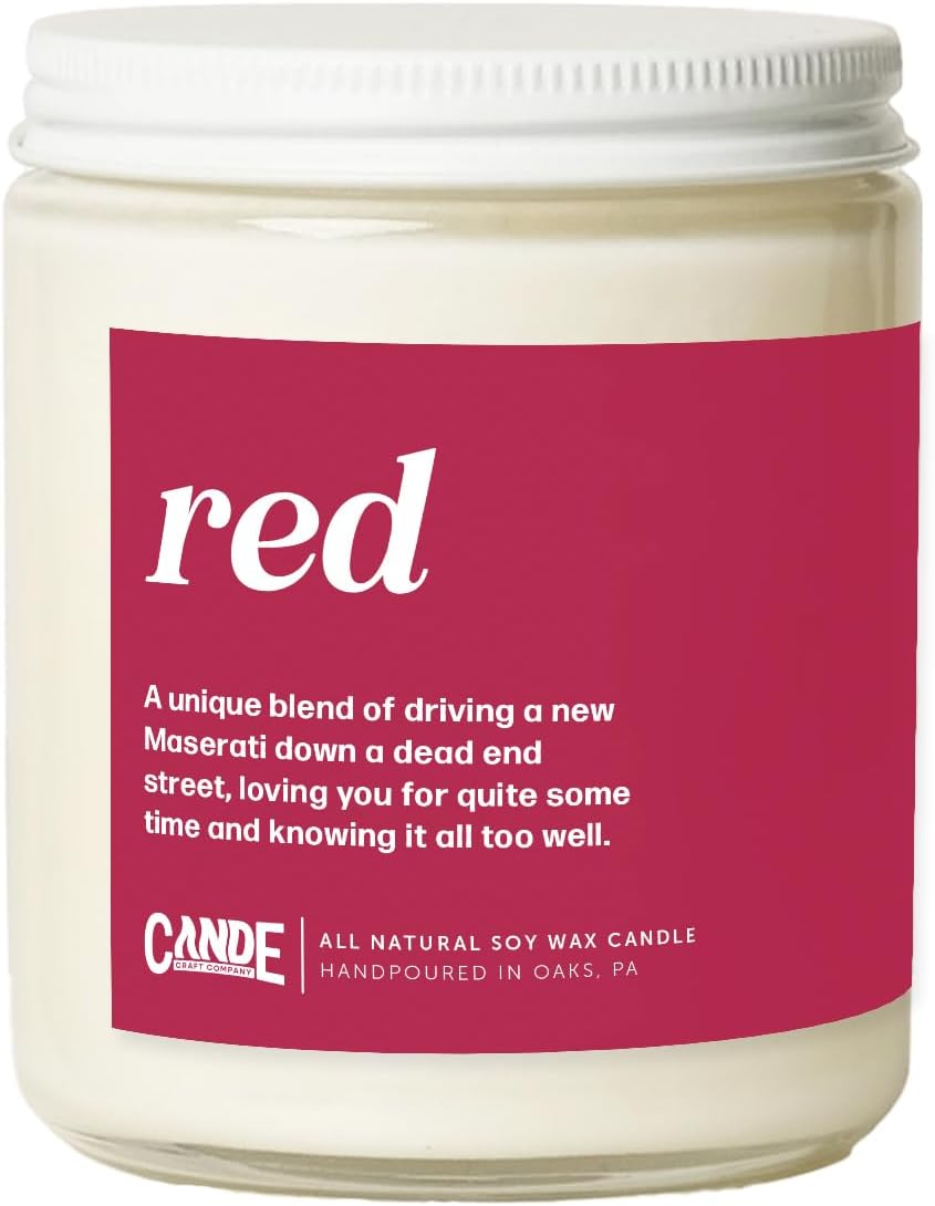 CE Craft Taylor Inspired Gift - Red Scented Candle - Natural Soy Wax Candle, Unique Gifts for Women, Birthday, Music Themed