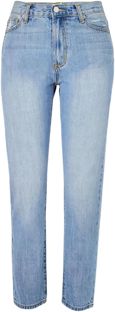 Women's High Waisted Jeans Baggy Metallic Glitter Straight Leg Ripped Denim Pants