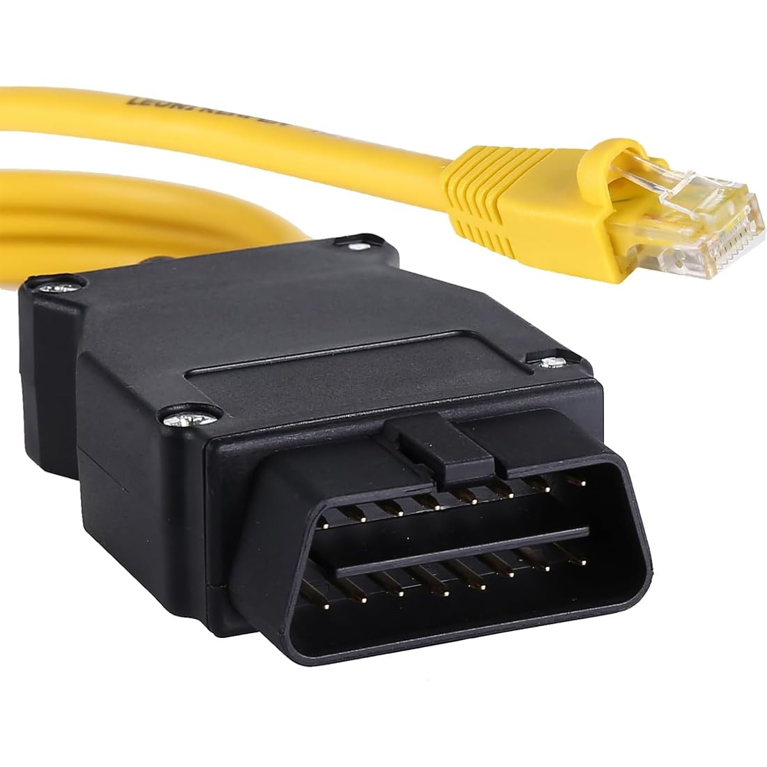Aoreun Cavo ENET OBD, Interfaccia diagnostica Ethernet con 6 CD ENET OBD2 Cavo di diagnostica e codifica per BMW F serie E-SYS ICOM 2 codifica ESYS ICOM strumento diagnostico ENET cavo