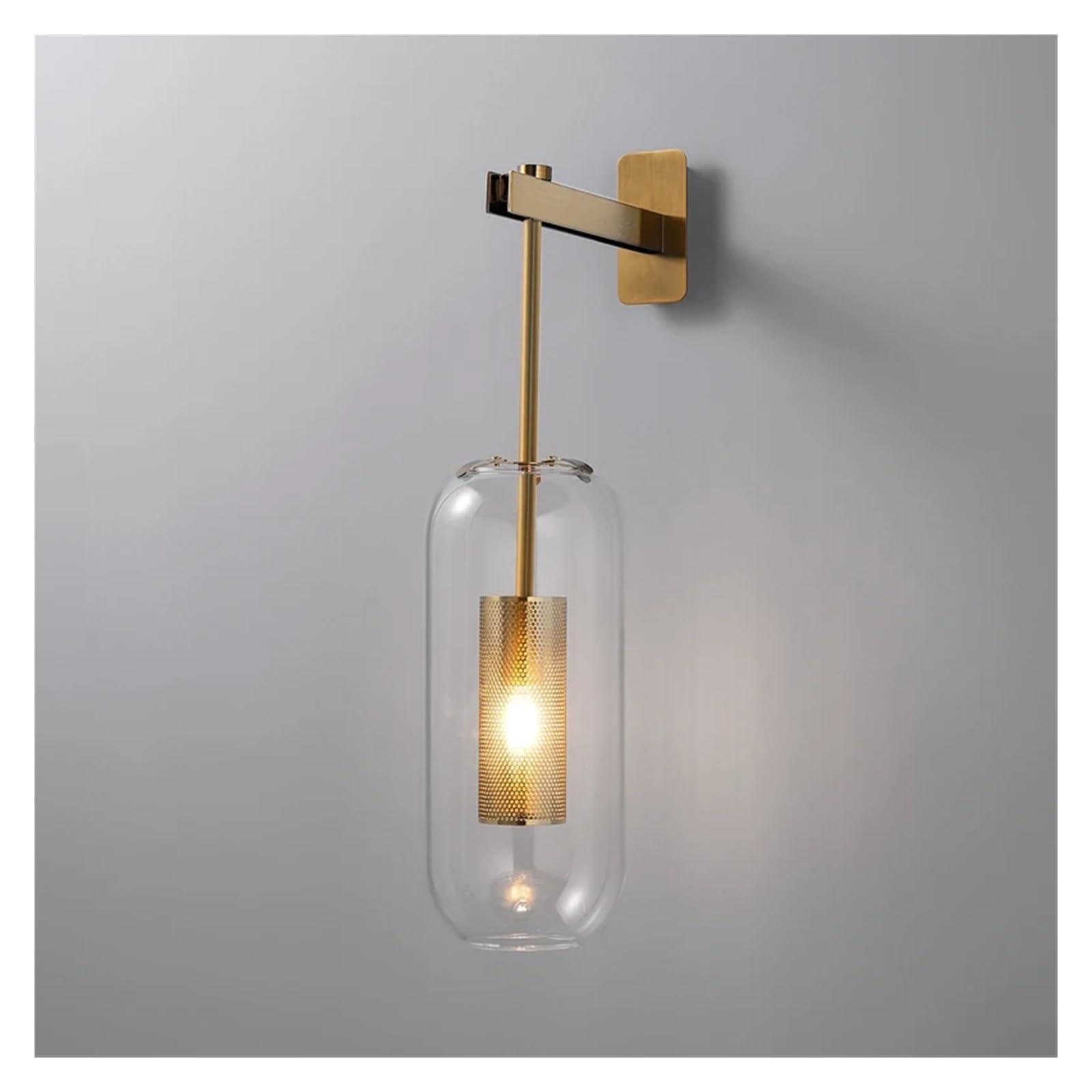 CWCQGH Wall Sconces, Modern Glass Wall Lamps Staircase Bedroom Living Room Lamps Gold Home Decor Scandinavian Bedside Lamps,Gold