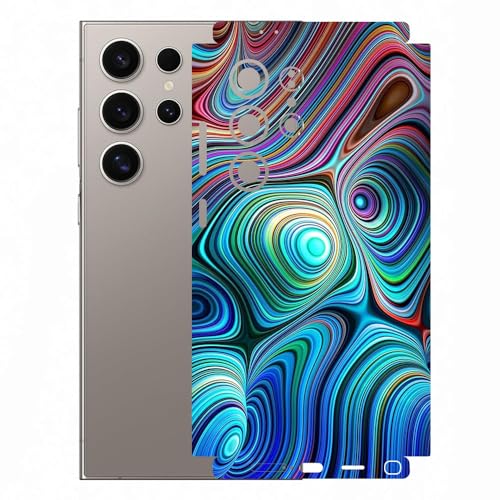 Image of AtOdds Mobile Skin Sticker Wrap | Compatible for Samsung S24 Ultra (5g) | Scratchproof Matte Finish | Full Coverage for All Sides & Camera Protection (Design - Water Paint)