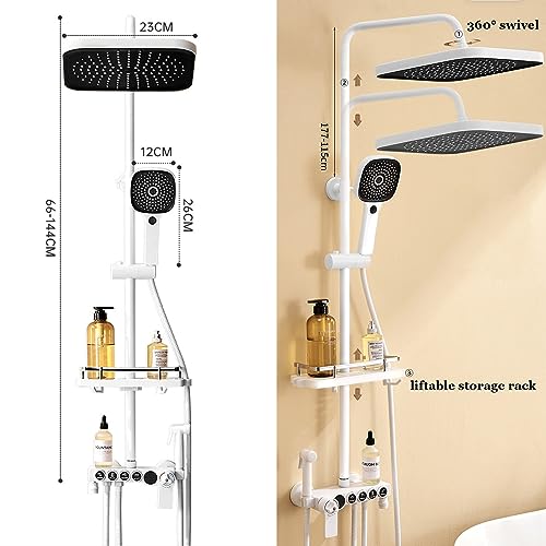 Mitigeur de Douche thermostatique Blanc Design Épuré avec Affichage de Température