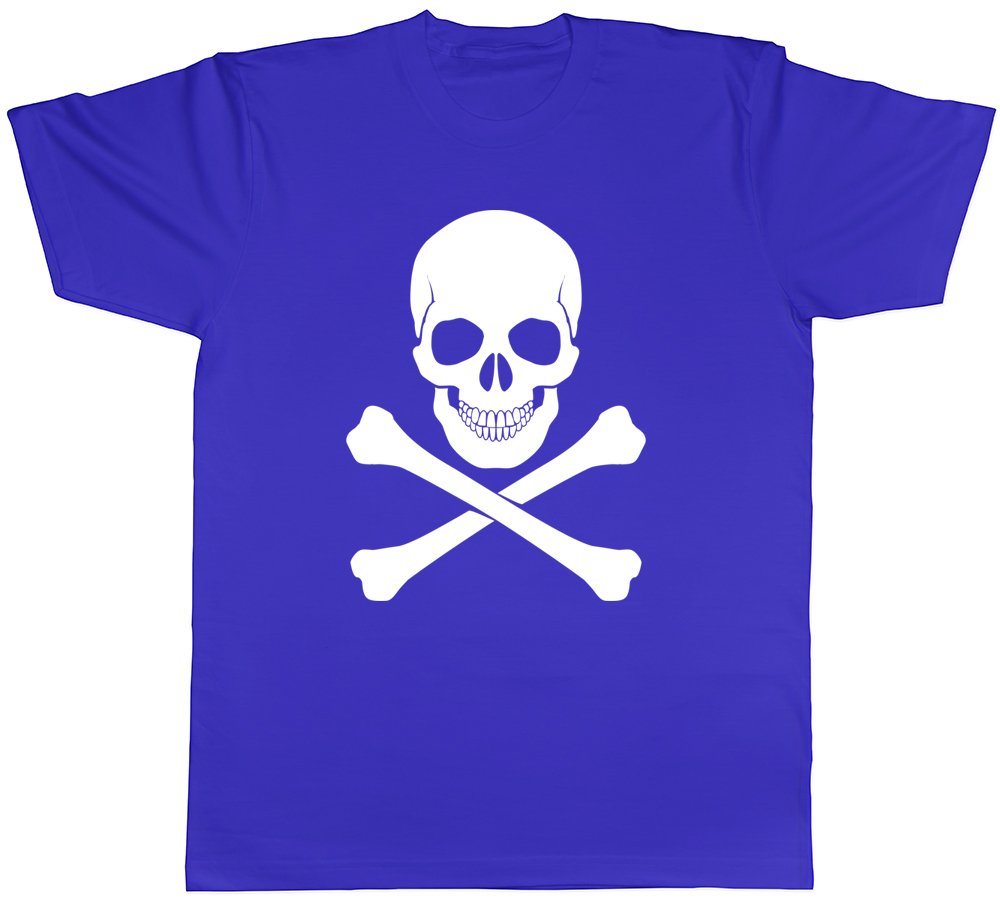 Shopagift Skull and Crossbones Gothic Unisex T-Shirt Blue