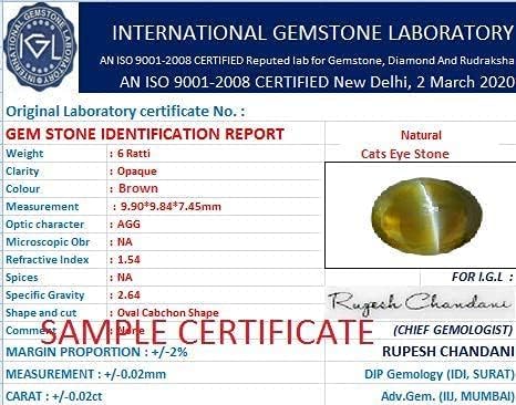 Ojo de Gato 7.25 ratti gema de cristal premium para joyería 5