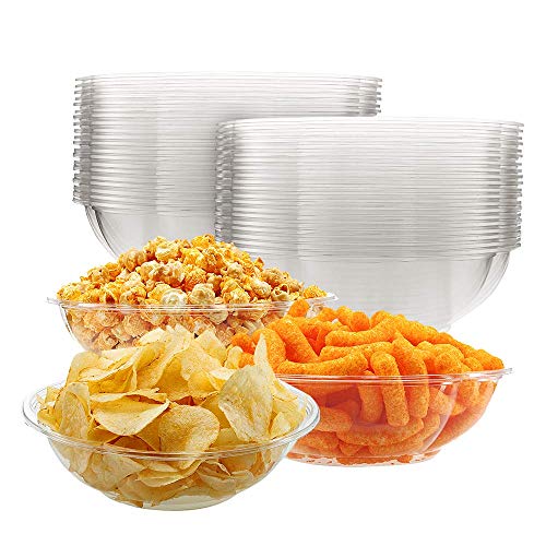 DOBI [20 Pack - 64 oz.] Snack Bowls - Clear Plastic Disposable Containers