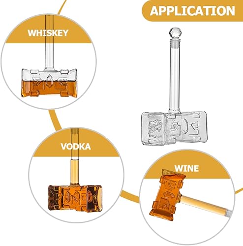 Miniatura 8 de Gadpiparty Decantador de vino de cristal dispensador de vino en forma de martillo jarras de vino de cristal separador de licor de vino bebidas