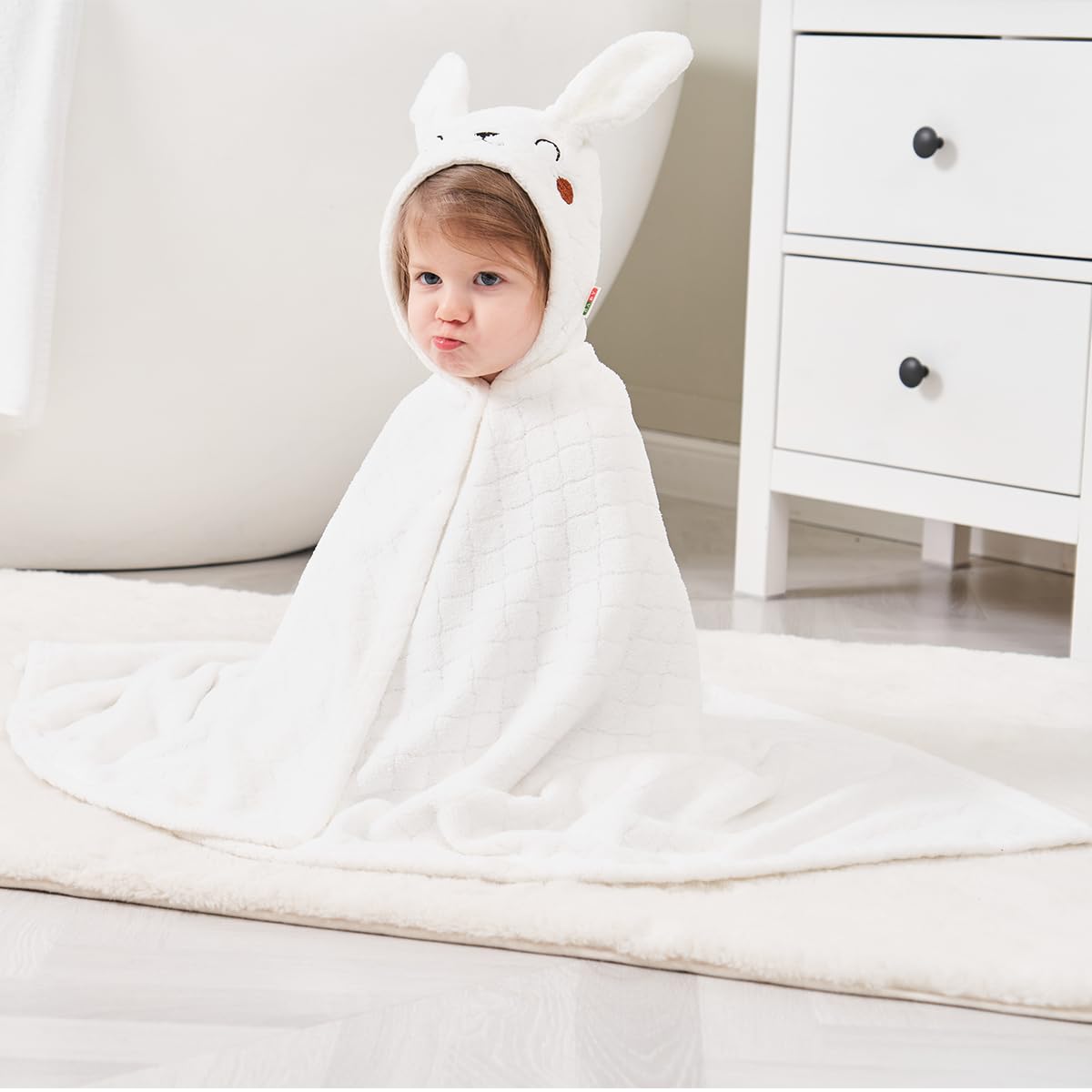 Toallas con capucha para bebé, toallas de baño para niñas de 0 a 5 años, paquete de 2 toallas de baño ultra suaves y absorbentes, toalla de baño para niña, toalla grande de 50 x 32 pulgadas