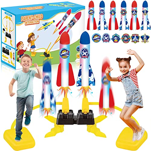 VIPNAJI Fusée Plastique Kit,Lanceur de Fusée,avec 6 roquettes en mousse,Fusée Jouet,Jouet Lance-Roquettes,Jouet Roquettes,Jouet Exterieur Enfant de 3 à 12 ans,Cadeau Anniversaire Garçon Fille Cover