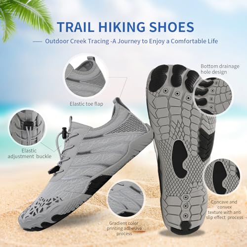 Image of SIOSNETA Hike Barefoot Shoes for Women Men, Breathable Non-Slip Athletic Footwear, Wide Toe Water Shoes for Hiking, Non-Slip Neuropathy Shoes for Women Men, Grounded Comfort wear