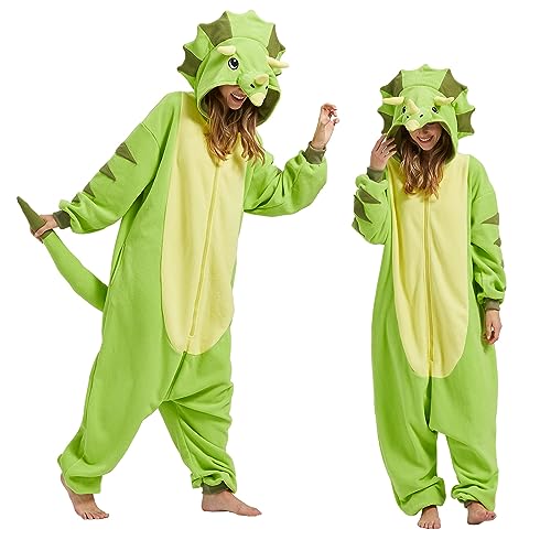 BETIFUHOM Triceratops Onesie Pajamas Triceratops Costume Dinosaur Halloween Christmas One-Piece Cosplay